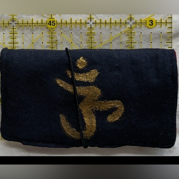 Other - HOMEMADE!! Business card and card holder/wallet. Black Pouch with Gold Symbol